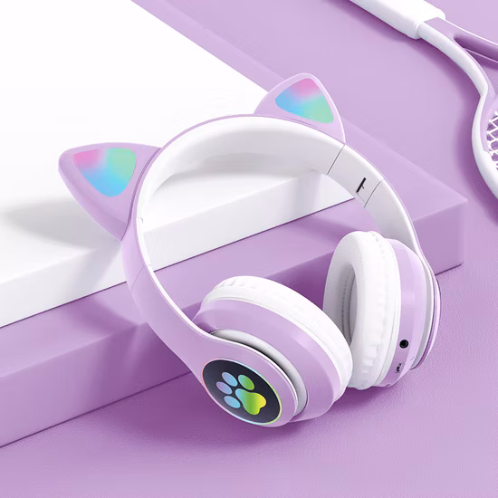 Cat Ear Headset Wireless Bluetooth-Compatible Kids Headphone